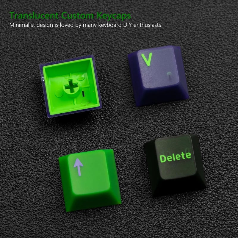 Womier PBT Jelly Keycaps Purple, Custom Keyboard Keycaps 60 75 100 Percent, Translucent Key caps 127 Keys, Cherry Profile for 61/68/84/87/98/100 Cherry Gateron MX Mechanical Gaming Keyboards - Image 3